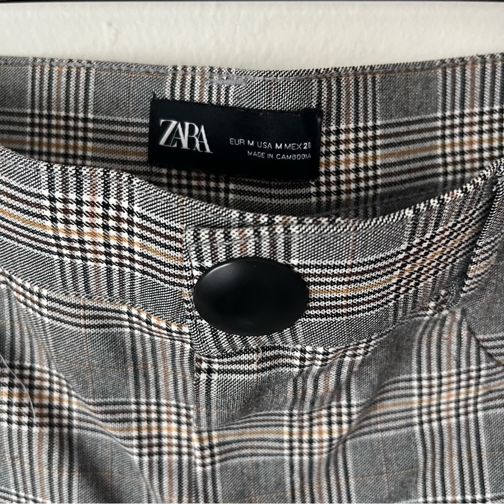 Zara High Waisted Plaid Legging Pant - Picture 2 of 4